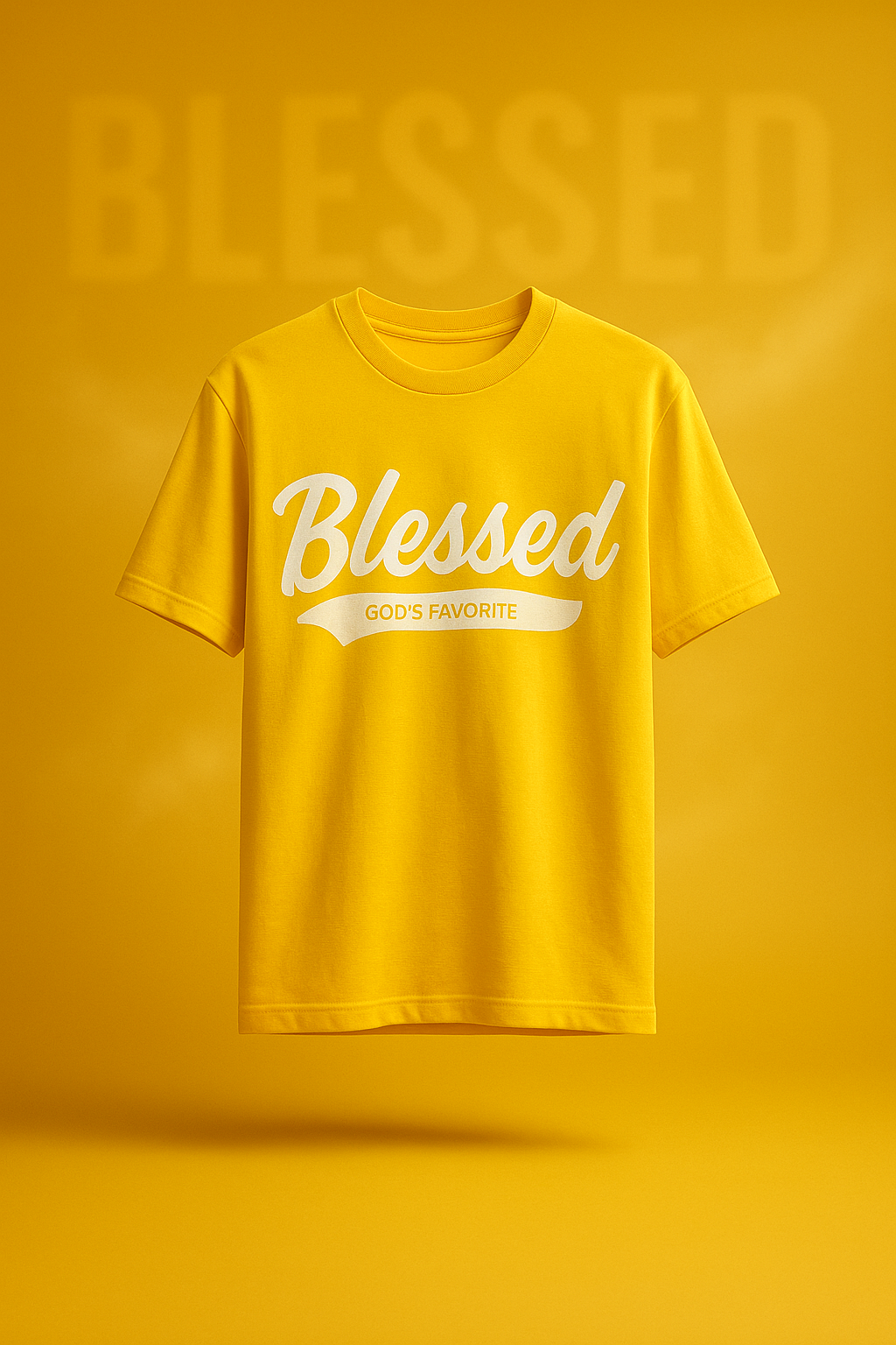 Blessed Script Tee - Yellow