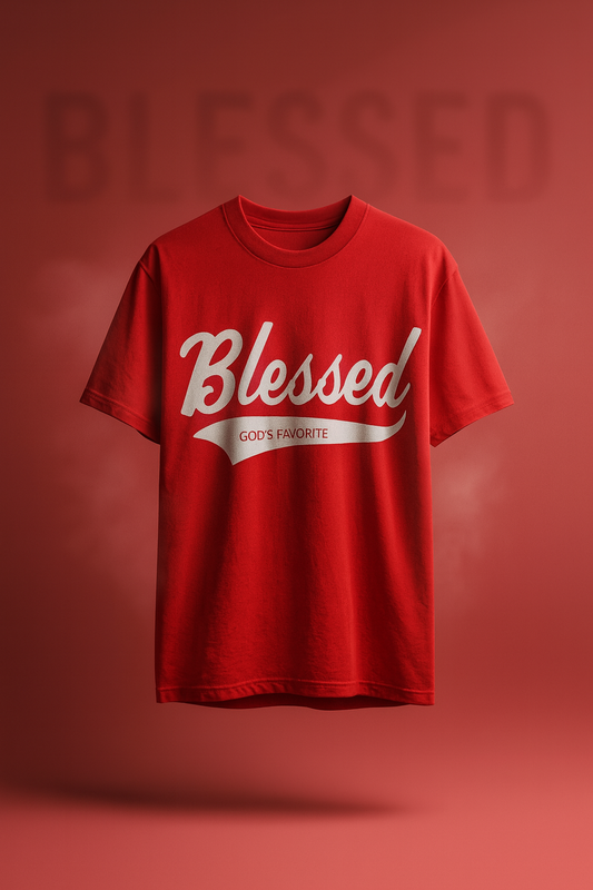 Blessed Script Tee - Red