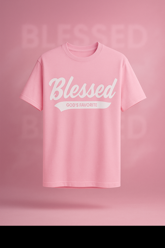 Blessed Script Tee - Light Pink