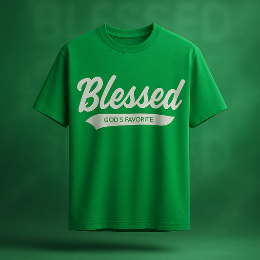 Blessed Script Tee - Green