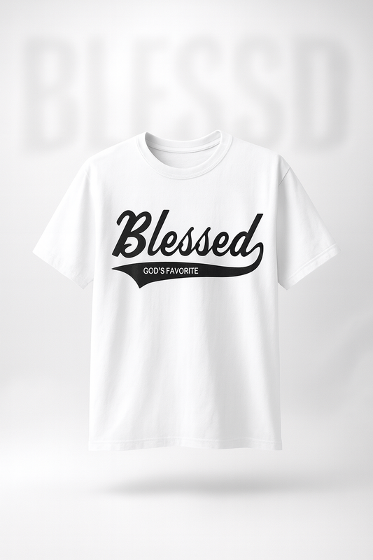 Blessed Script Tee - White