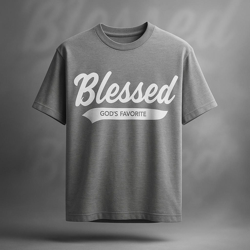 Blessed Script Tee - Gray