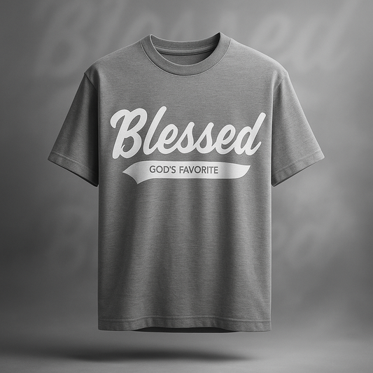 Blessed Script Tee - Gray